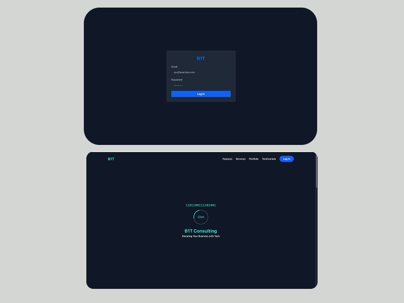 Home page and login page