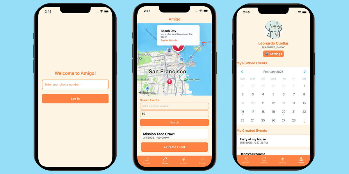 Amigo — Social Events App