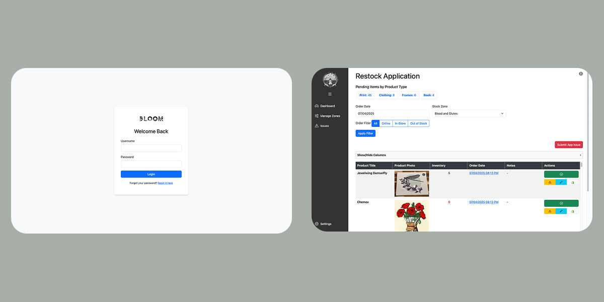 Bloom Inventory Management Webapp